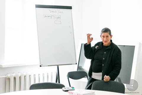 Ілейн Ґуріан із лекцією в офісі Музею Майдану